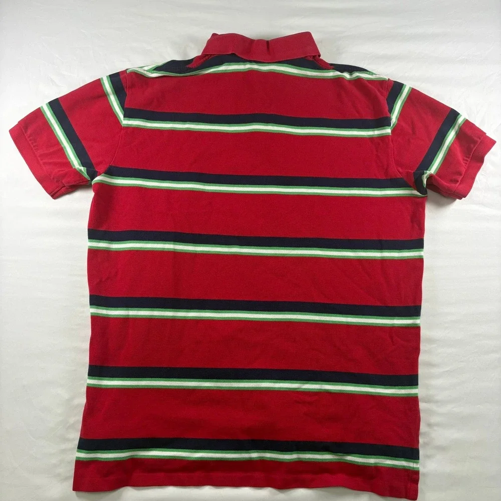 Polo Ralph Lauren Polo Shirt Mens‎ XL Red Striped Short Sleeve Cotton Pique